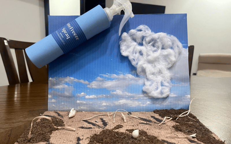 Prototype model of the TimeFreeze Soil Foam archaeological preservation spray project at First Lego League Challenge 2026